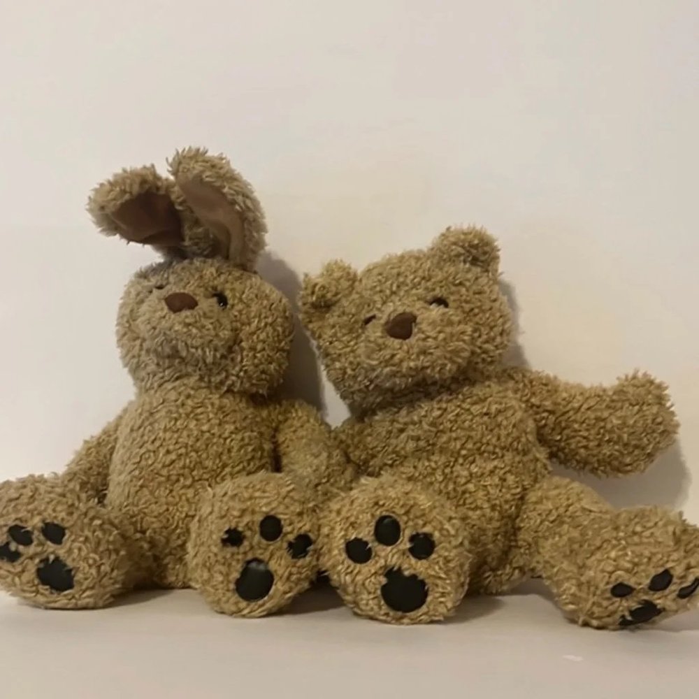 Build A Bear Curly Bunny and Bear plush